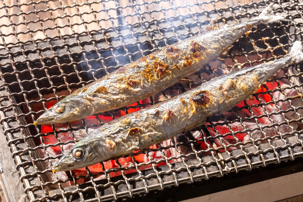 秋の食材といえばサンマの塩焼き。旬の魚です。